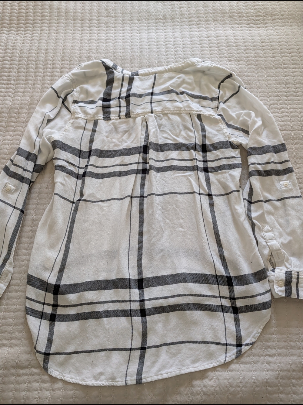 Lucky Brand White Shirt with Black Windowpane Stripes - Picture 2 of 5